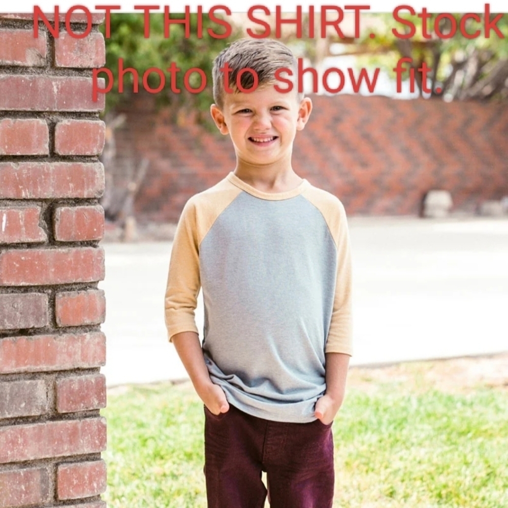 NEW LuLaRoe Sloan Tee Kids' Baseball Top Raglan Girls Boys Size 6 Purple - Picture 9 of 11